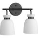 Lexie 2 Light 14 inch Matte Black Bathroom Vanity Light Wall Light