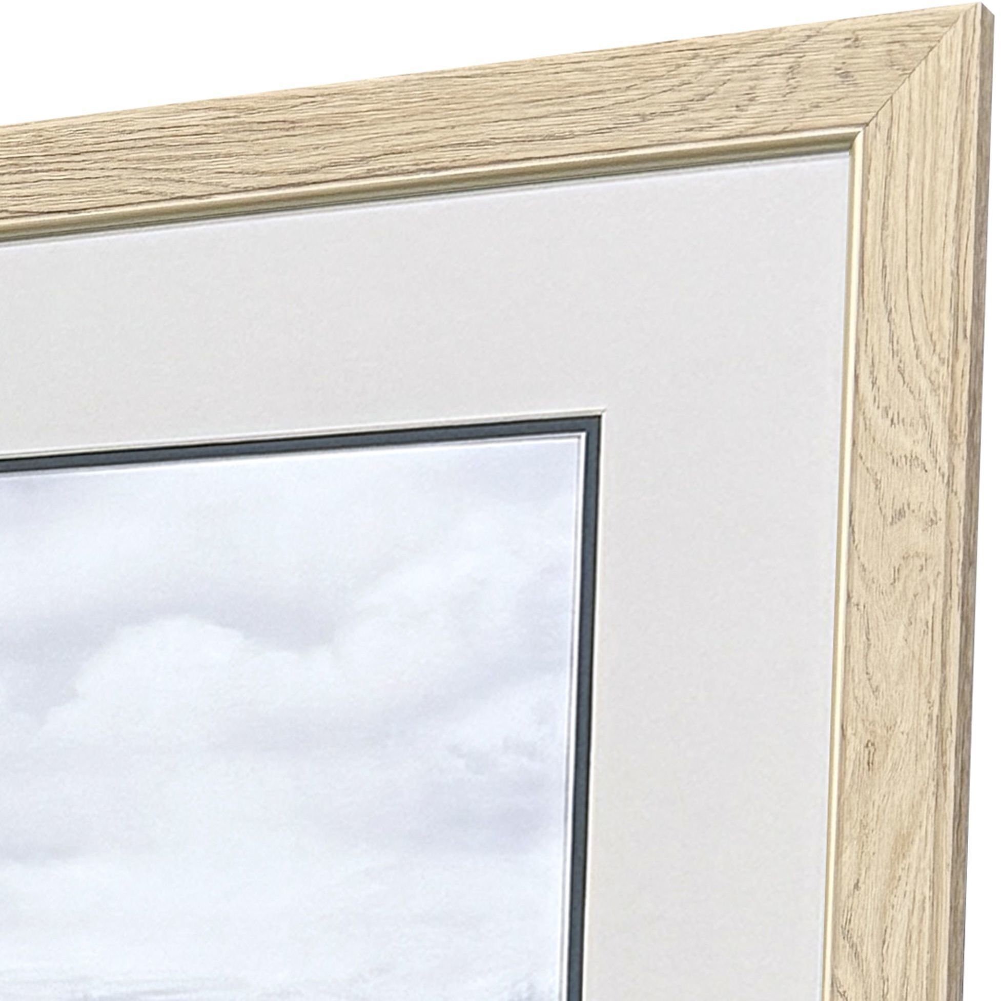 Misty Plain Gray and White Framed Art, Propac