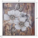 White Lilies Grey and Rust Red and and Gold Metallic Multi-color and Painted Wall Art
