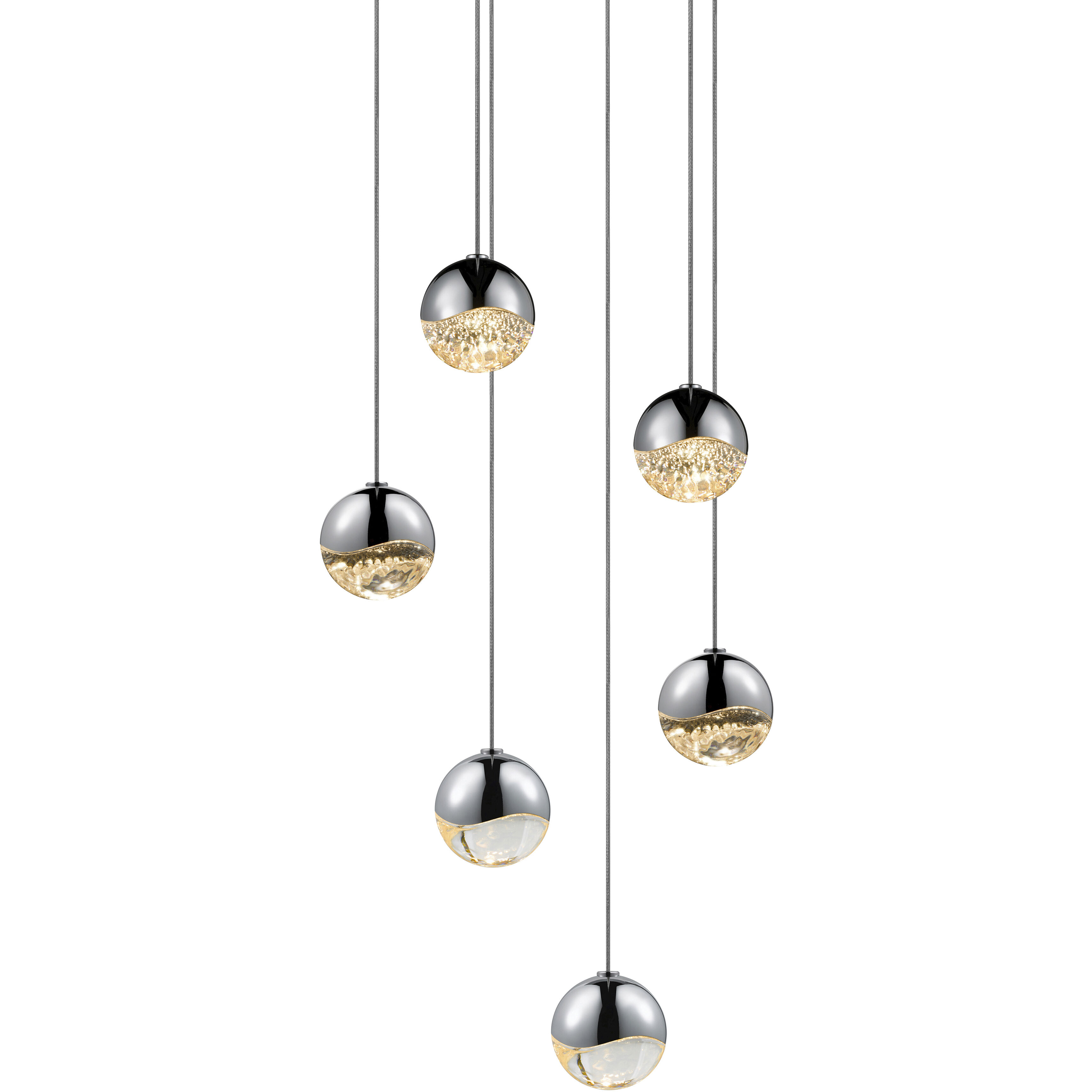 Grapes LED 10.5 inch Polished Chrome Cluster Pendant Ceiling Light in Small