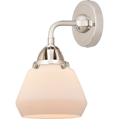 Nouveau 2 Fulton LED 6.75 inch Polished Nickel Sconce Wall Light in Matte White Glass