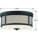 Trevor 2 Light 13.5 inch Black Forged Flush/Semi Flush Ceiling Light