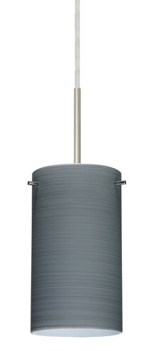 Stilo LED Satin Nickel Pendant Ceiling Light in Titan Glass