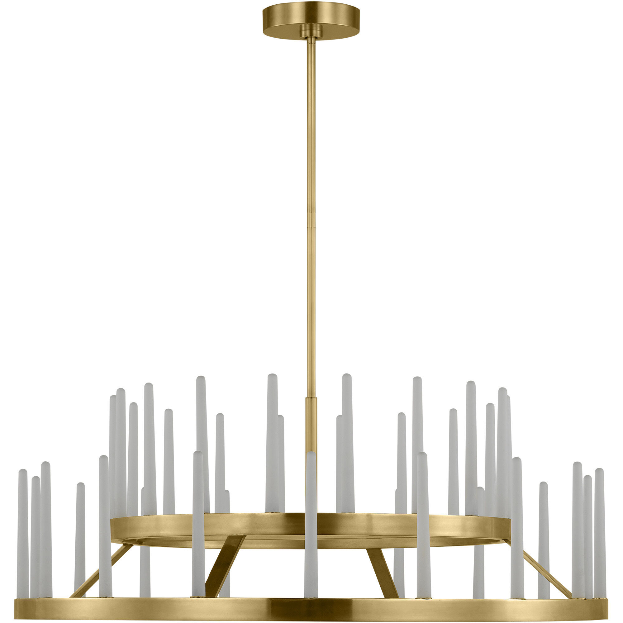 Sean Lavin Sagrada LED 36 inch Hand-Rubbed Antique Brass Two-Tier Chandelier Ceiling Light