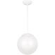 Leo - Hanging Globe 1 Light 12 inch White Pendant Ceiling Light