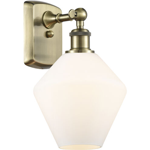 Ballston Cindyrella LED 8 inch Antique Brass Sconce Wall Light in Matte White Glass