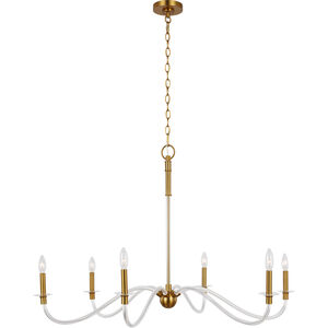 C&M by Chapman & Myers Hanover 6 Light 41.75 inch Burnished Brass Chandelier Ceiling Light
