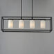 Lateral 4 Light 36 inch Black Linear Pendant Ceiling Light