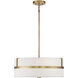 Contemporary 4 Light 20 inch Natural Brass Pendant Ceiling Light
