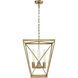 Lattice 4 Light 16.5 inch Vintage Brass Pendant Ceiling Light