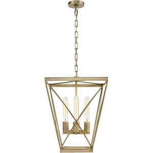 Lattice 4 Light 16.5 inch Vintage Brass Pendant Ceiling Light