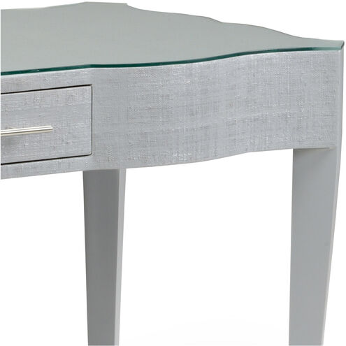 Wildwood 58 inch Gray/Clear/Brushed Nickel Writing Desk