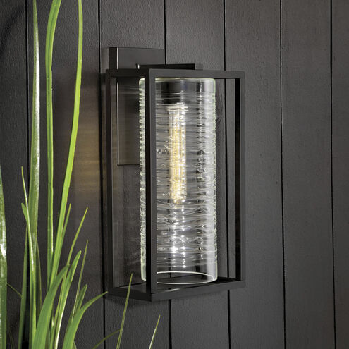 Pax LED 16 inch Satin Black Outdoor Wall Mount Lantern, Medium