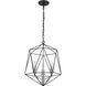 Geo 3 Light 14.25 inch Matte Black and Chrome Chandelier Ceiling Light