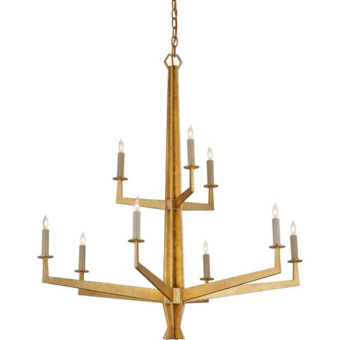 Goldfinch 9 Light 36 inch Washed Lucerne Gold Chandelier Ceiling Light, Large