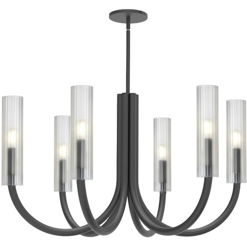 Wand 6 Light 30.5 inch Matte Black Chandelier Ceiling Light