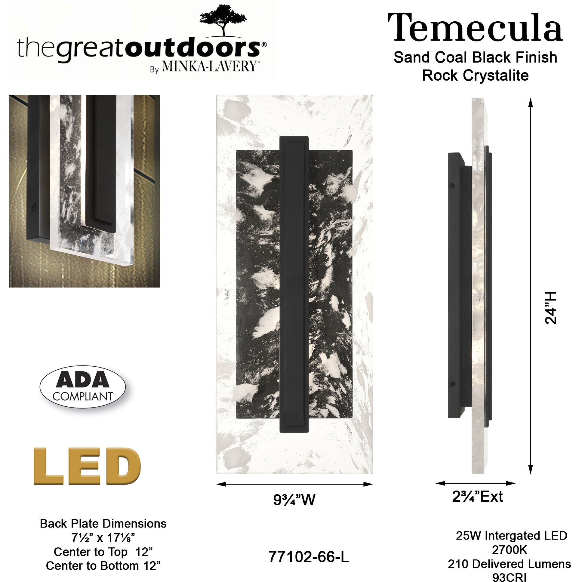 Temecula Outdoor Wall Sconce in Sand Coal, Great Outdoors