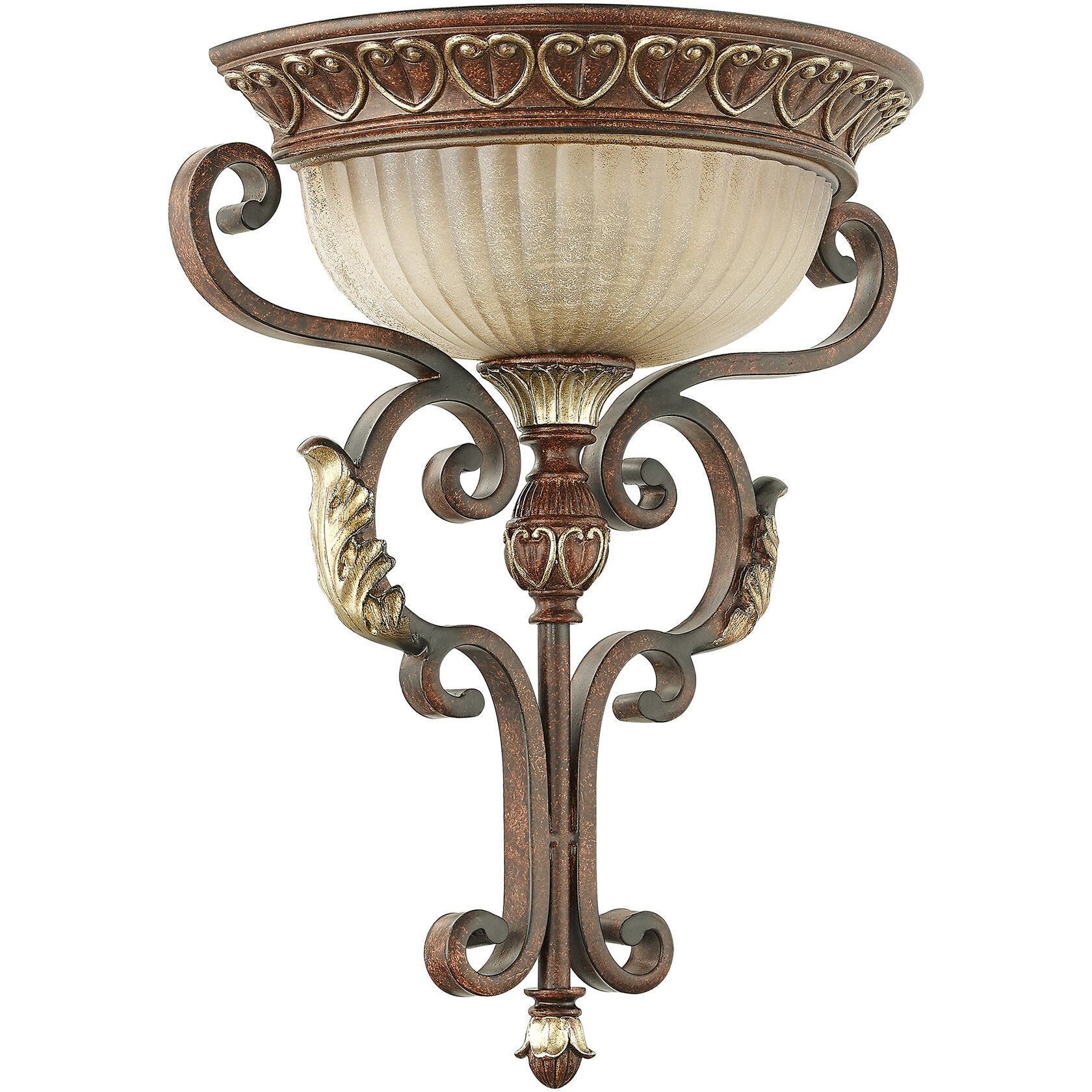 Villa Verona 1 Light 14 inch Verona Bronze with Aged Gold Leaf Accents Wall Sconce Wall Light