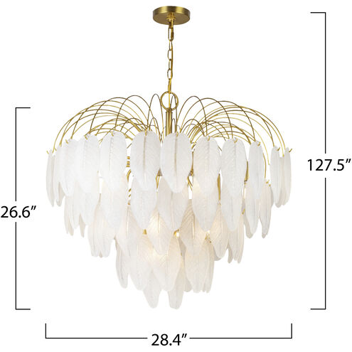 Alessia 19 Light 28.4 inch Brushed Brass and White Chandelier Ceiling Light