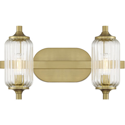 Holton 2 Light 16 inch Warm Brass Bathroom Vanity Light Wall Light