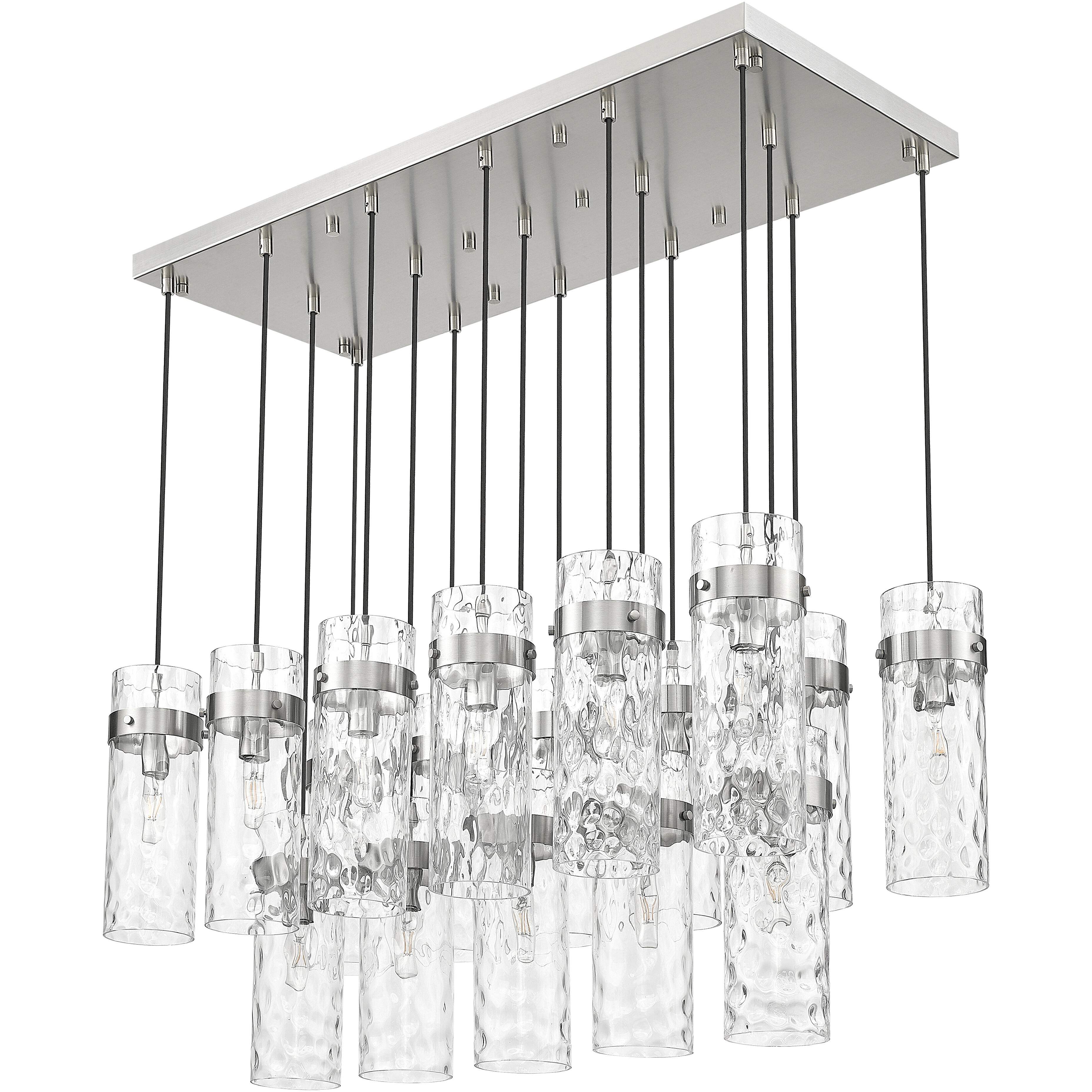 Fontaine Linear Chandelier Ceiling Light in Brushed Nickel