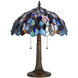 Tiffany 23 inch 60 watt Antique Brass Table Lamp Portable Light