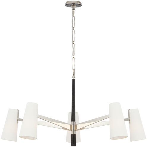 AERIN Olina LED 42 inch Polished Nickel and Ebony Chandelier Ceiling Light