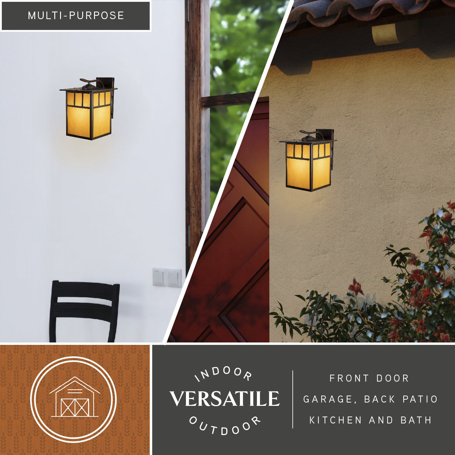 Mission LED 12.5 inch Burnished Bronze Outdoor Wall