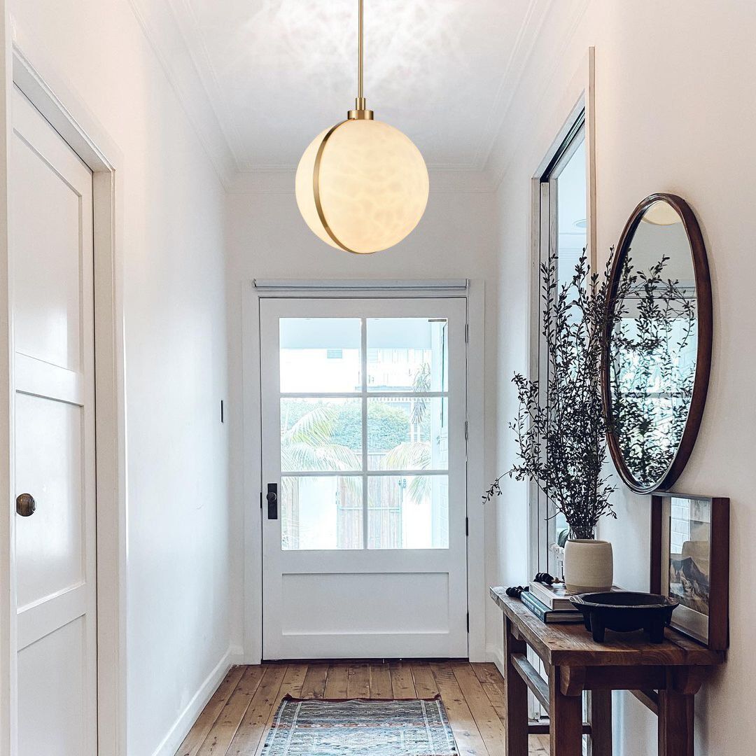 Lumis 1 Light 15.75 inch Lacquered Gold Pendant Ceiling Light, Converts to Semi Flush