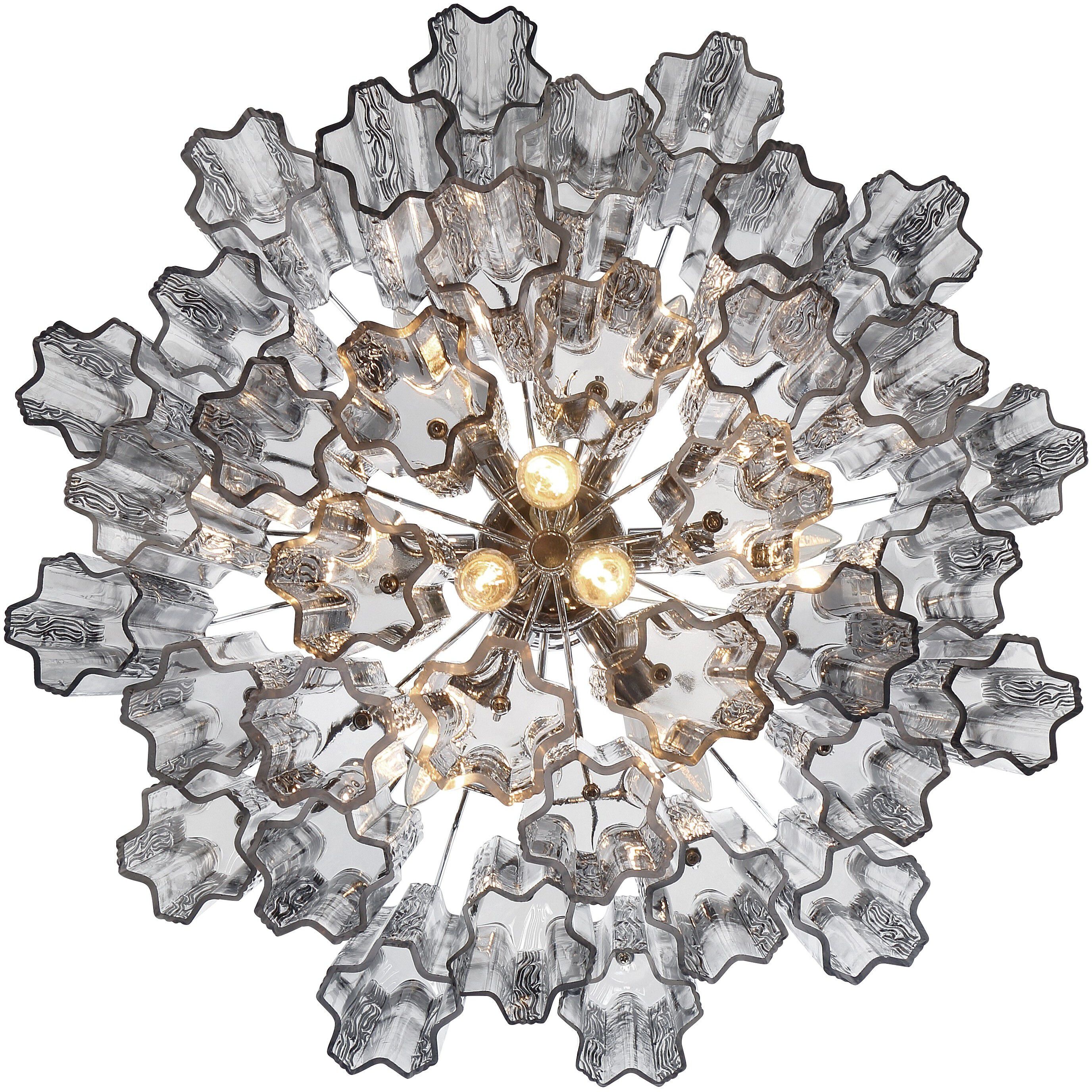 Addis 9 Light 22 inch Polished Chrome Chandelier Ceiling Light in Tronchi Glass Smoke