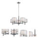 Double Organza 5 Light 26 inch Chrome Chandelier Ceiling Light