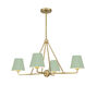 Xavier 4 Light 31.75 inch Vibrant Gold Chandelier Ceiling Light in Vibrant Gold and Green