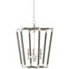 Bastian 3 Light 23.5 inch Chateau Gray and Contemporary Silver Leaf Chandelier Ceiling Light, Medium