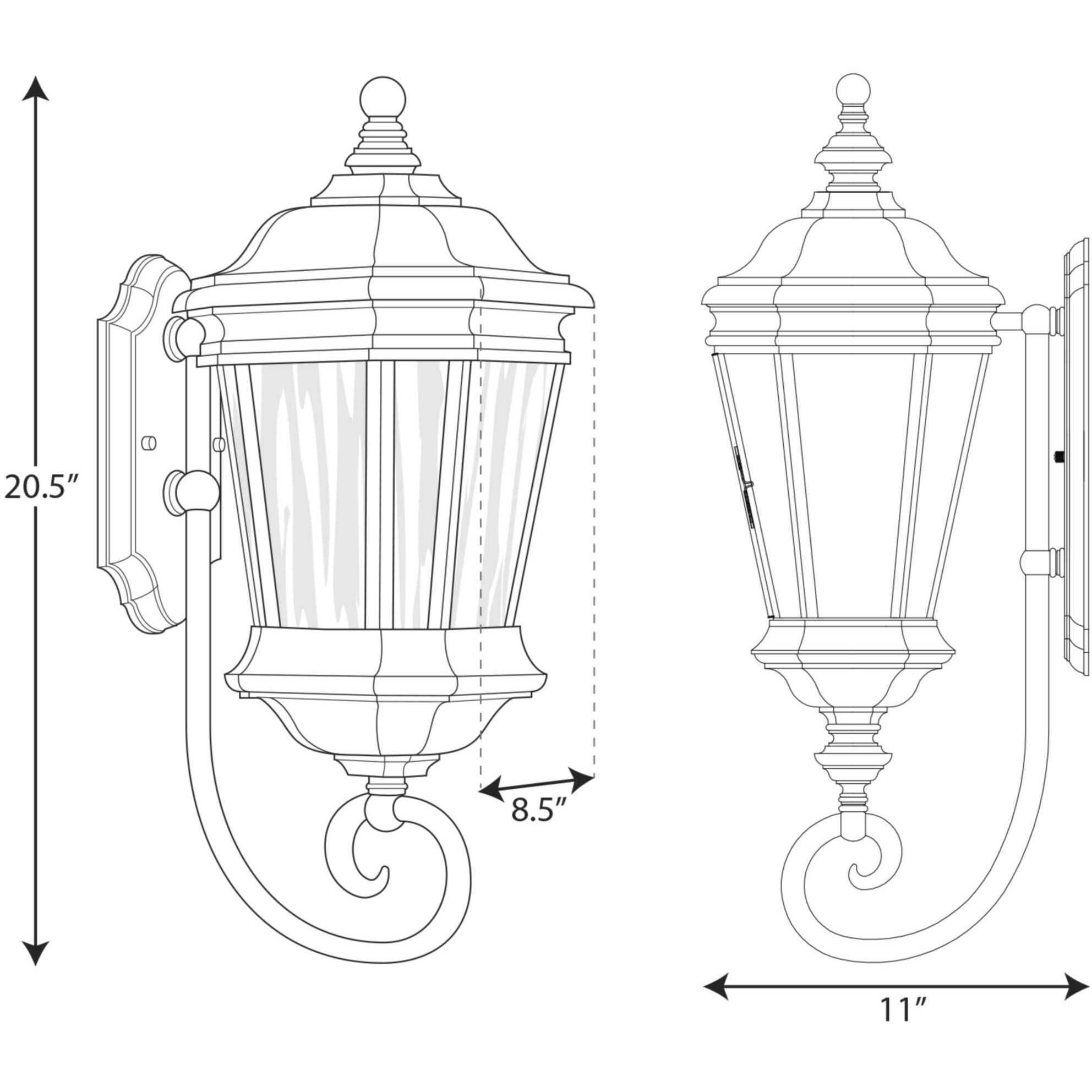 Crawford 1 Light 21 inch Textured Black Outdoor Wall Lantern, Medium