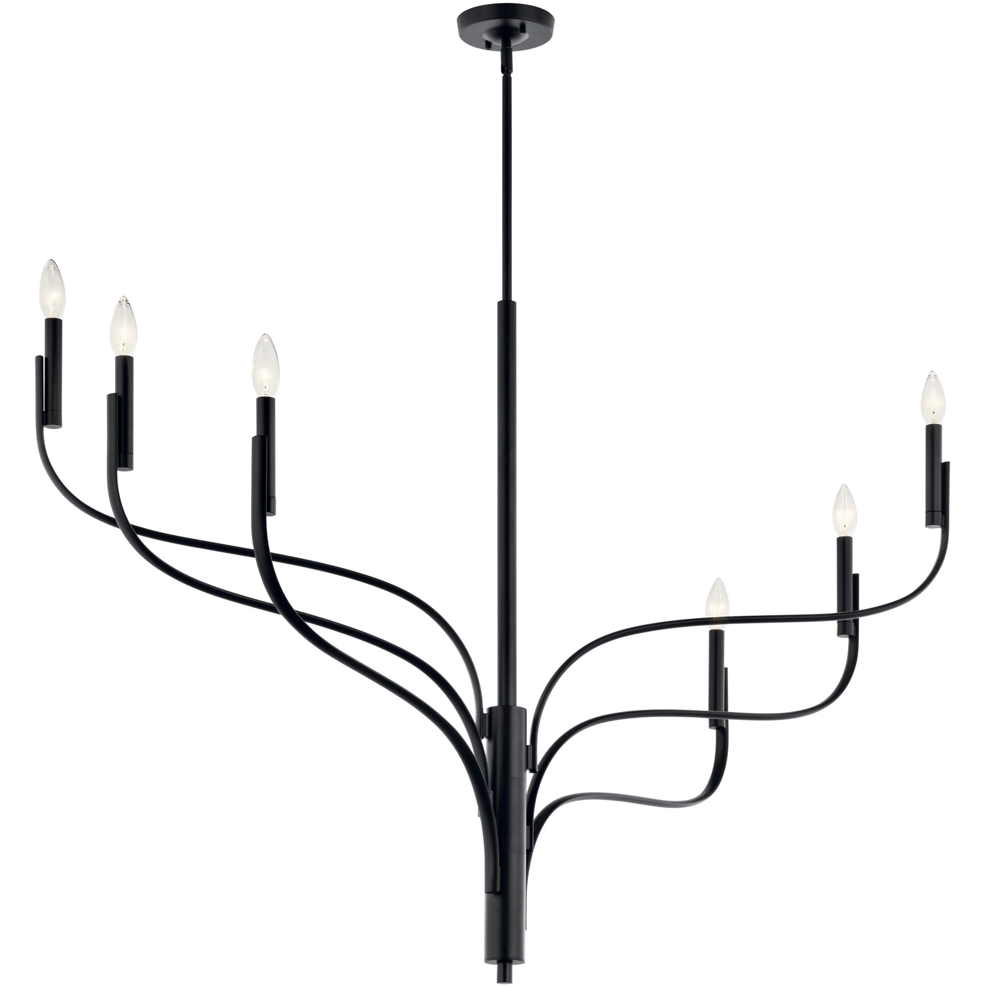 Livadia 6 Light Black Chandelier Ceiling Light, 1 Tier Large