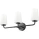Montford 3 Light 24 inch Matte Black Bath Vanity Light Wall Light