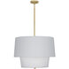 Decker 3 Light 24 inch Modern Brass Pendant Ceiling Light in Pearl Gray