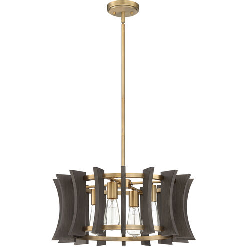 Cordelia 4 Light 21 inch Aged Brass Pendant Ceiling Light