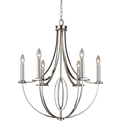 Dione 6 Light 25 inch Polished Nickel Chandelier Ceiling Light