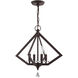 Diamond 4 Light 18 inch Bronze Chandelier Ceiling Light