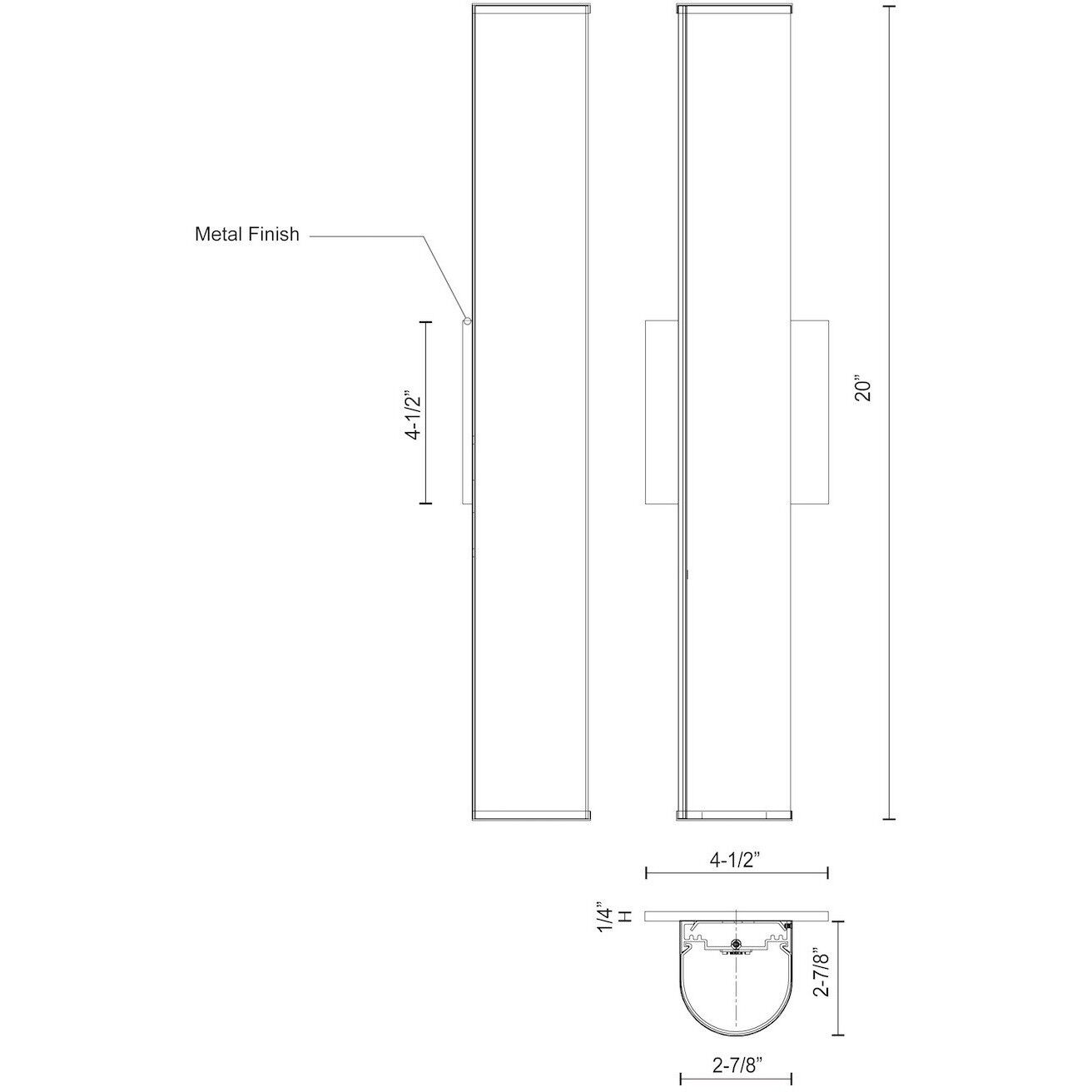 Longitude LED 20 inch Chrome Bath Vanity Light Wall Light