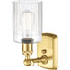 Ballston Hadley LED 4.5 inch Satin Gold Sconce Wall Light in Clear Glass, Ballston