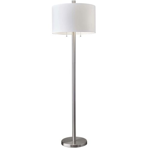 Boulevard 61 inch 100.00 watt Satin Steel Floor Lamp Portable Light