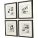Abstract Blue and Black and Gray and White Framed Art