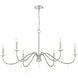 Toussant 6 Light 45 inch Brushed Nickel Chandelier Ceiling Light