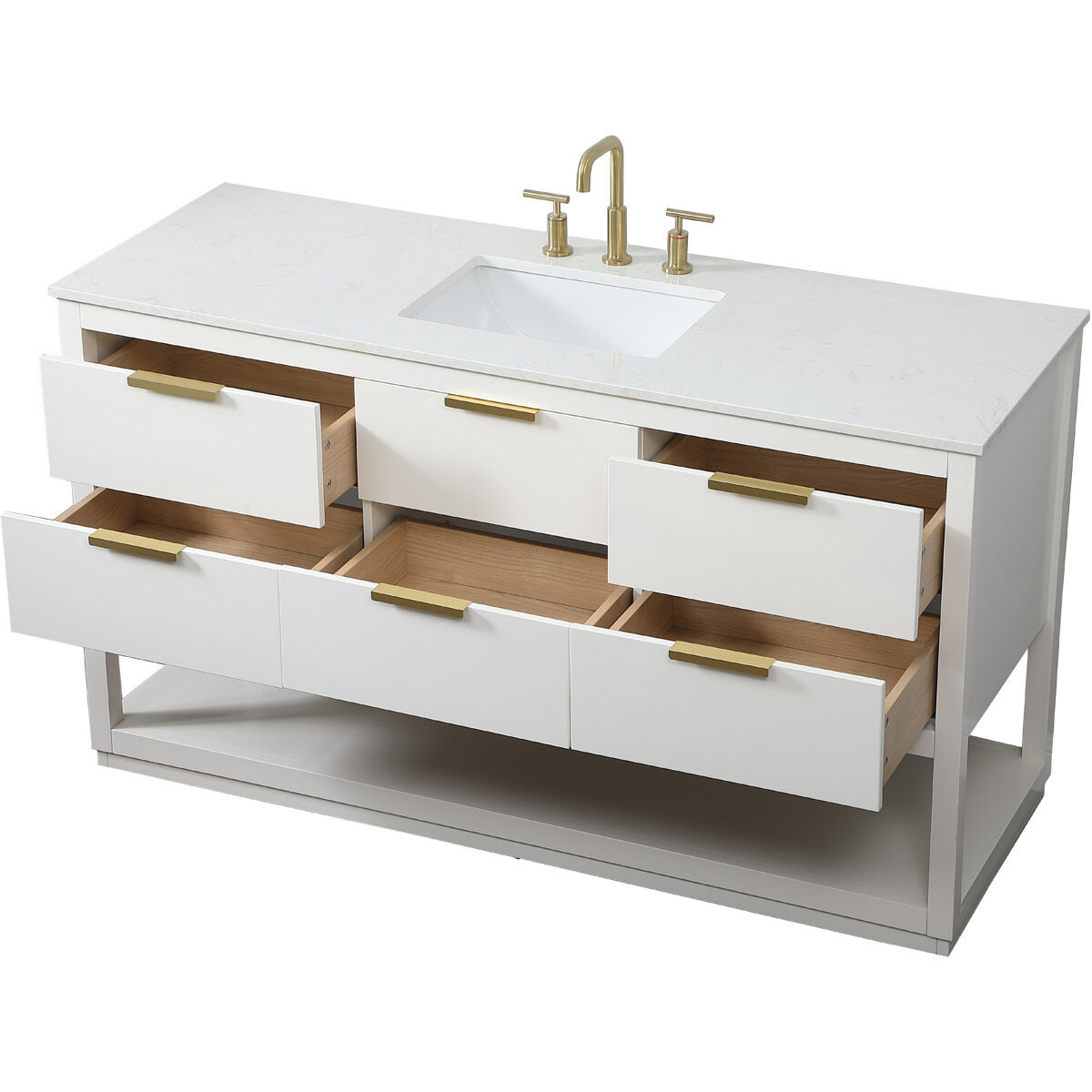 Larkin 60 X 22 X 34 inch White Vanity Sink Set