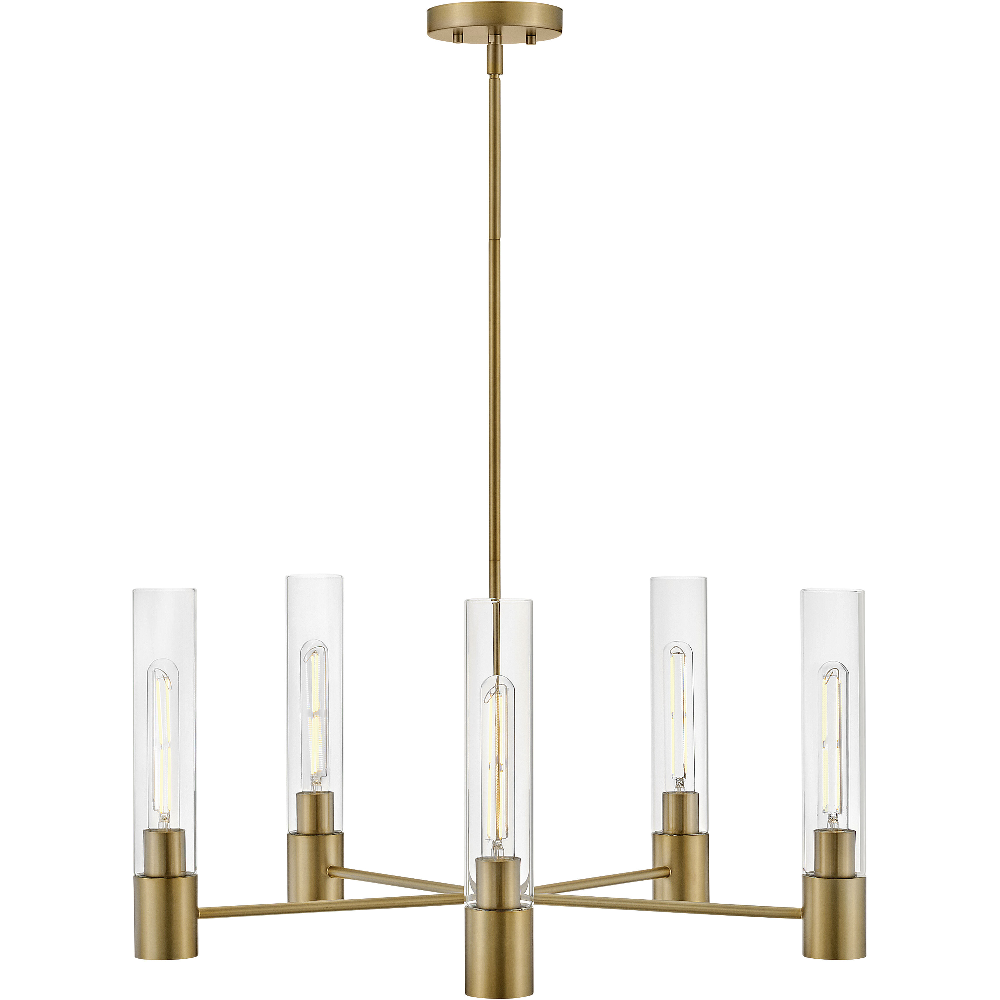 Shea LED 28 inch Lacquered Brass Chandelier Ceiling Light
