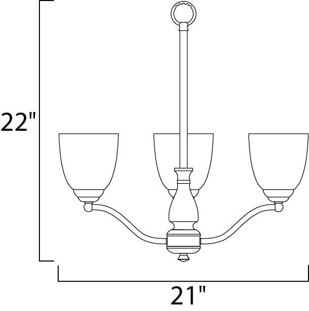 Stefan 3 Light 21 inch Oil Rubbed Bronze Single-Tier Chandelier Ceiling Light