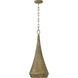Savari 1 Light 11.75 inch Artisan Gold Pendant Ceiling Light