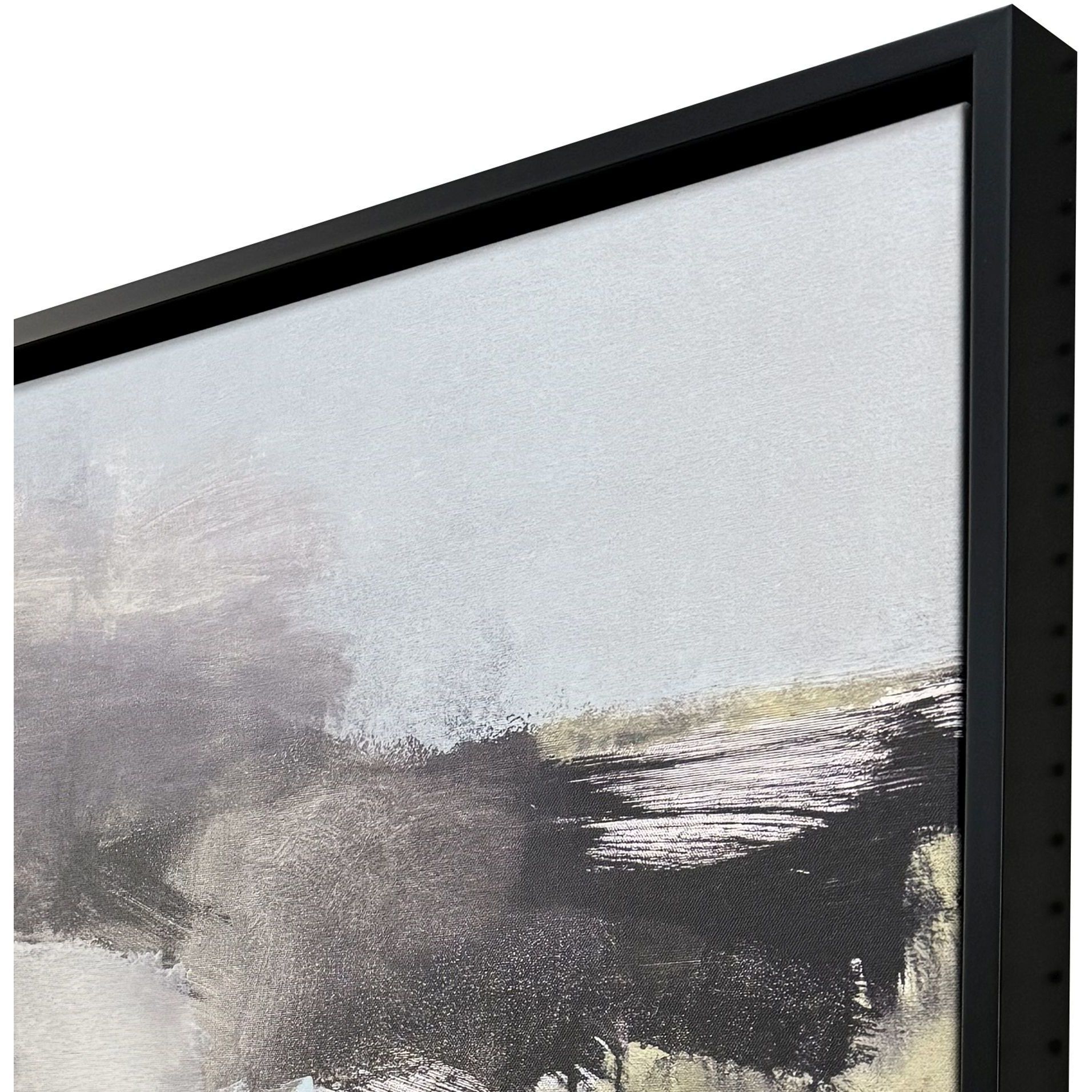 Echoes and Memory Beige and Blue and Black and Multi Canvas